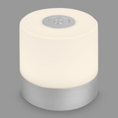 BRILONER LED Akku-Tischleuchte, 7 cm, Touch, USB-C, 2W, 150lm, chrom-matt, 7461014