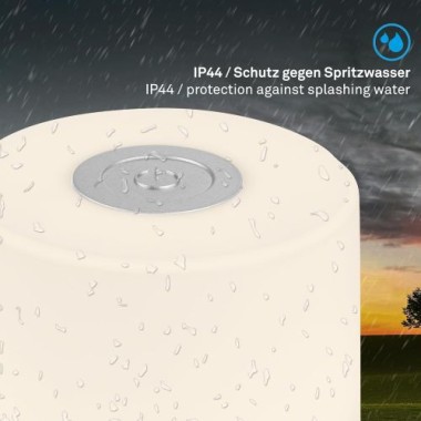 BRILONER LED Akku-Tischleuchte, 7 cm, Touch, USB-C, 2W, 150lm, chrom-matt, 7461014