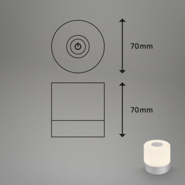 BRILONER LED Akku-Tischleuchte, 7 cm, Touch, USB-C, 2W, 150lm, chrom-matt, 7461014
