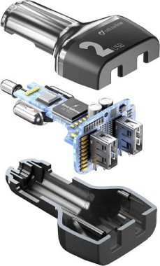 Cellularline KFZ-Lader MULTIPOWER 24W 2x USB Type-A CBRUSB224WK