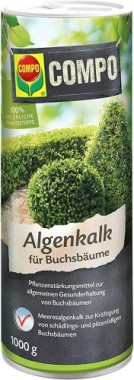 Compo Algenkalk für Buchsbäume, Pulver, zur Unterdrückung des Buchsbaumzünslers, 1 kg, 22079