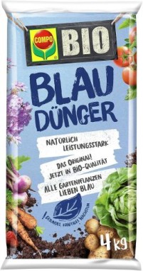 COMPO BIO Blaudünger, für Obst, Gemüse und alle Gartenpflanzen, Düngekörner, 4 kg, 25674