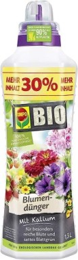 COMPO BIO Blumendünger, Dünger für alle Zimmerpflanzen und Terrassenpflanzen, 1,3 Liter, 20822