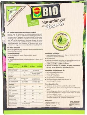 COMPO BIO Naturdünger mit Guano, für alle Gartenpflanzen, 3 kg, 12451