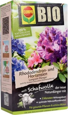 COMPO BIO Rhododendron- und Hortensien Langzeitdünger, 5 Monate Langzeitwirkung, 2 kg, 20294