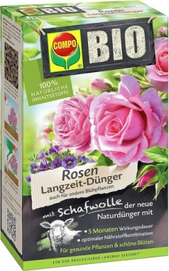 COMPO BIO Rosen Langzeit-Dünger Mit Schafwolle, 5 Monate Langzeitwirkung, 750 g, 20291