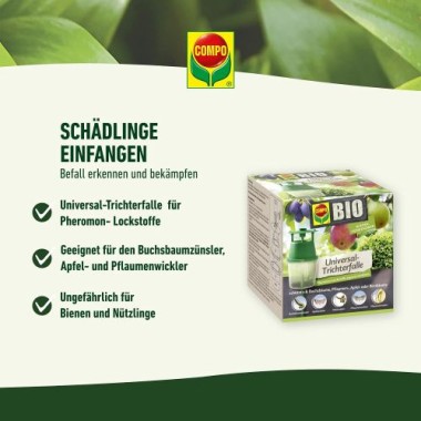 COMPO BIO Universal-Trichterfalle für Buchsbaumzünsler, Apfel- und Pflaumenwickler, ohne Lockstoff, 22591