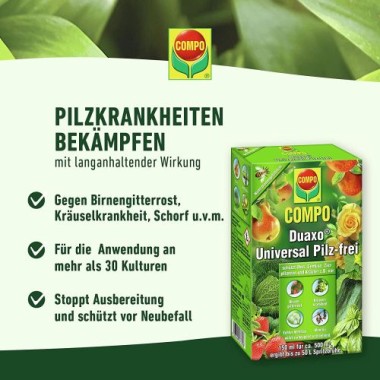 COMPO Duaxo Universal Pilz-frei, Bekämpfung von Pilzkrankheiten, inkl. Messbecher, 150 ml, 17785