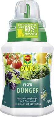 Compo Eisendünger, Spezialdünger für Zier- und Nutzpflanzen bei Blattvergilbungen, 250 ml Single 25780