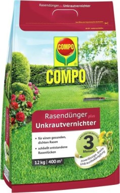 COMPO Rasendünger mit Unkrautvernichter - 12 kg für 400 m², 13326