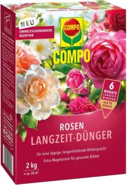 COMPO Rosen Langzeit-Dünger, 6 Monate Langzeitwirkung, 2 kg, 25 m², 23859
