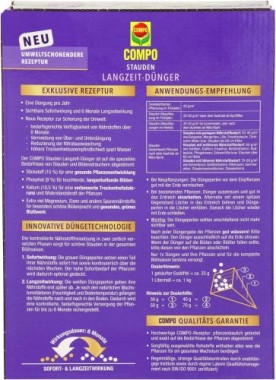 COMPO Stauden Langzeit-Dünger für Stauden und Blütensträucher, umweltschonend, 6 Monate Langzeitwirkung, 2 kg, 46 m², 23791