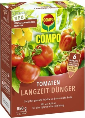 COMPO Tomaten Langzeit-Dünger für frucht- und knollenbildendes Feingemüse sowie Gewürzkräuter, 850 g, 14 m², 23792