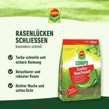COMPO Turbo Nachsaat, mit Keimsicherheit, 2,6 kg, 130 m², 23833