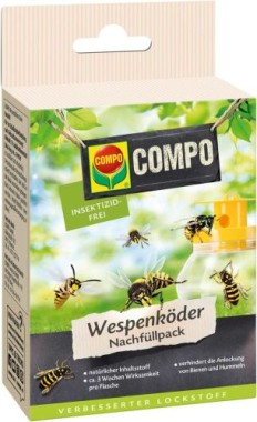 COMPO Wespenfallen Köder-Nachfüllpack, 2 Flaschen mit jeweils 125 ml Köder, 22433