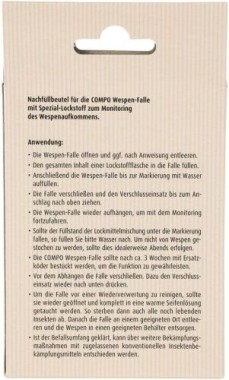 COMPO Wespenfallen Köder-Nachfüllpack, 2 Flaschen mit jeweils 125 ml Köder, 22433