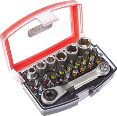 Connex Bit- und Steckschlüssel-Satz 25-teilig, 1/4 Zoll -Universal-Magnethalter, COXB973925