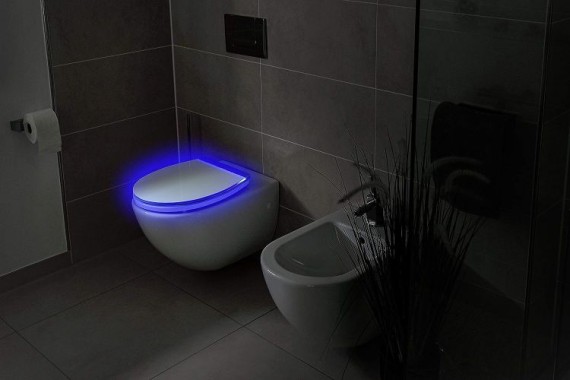 Cornat WC-Sitz White Shining LED, MDF, Reversed Edge, mit Softclose-Funktion, KSDSC363