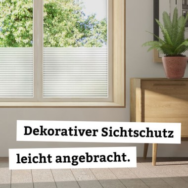 Preview: d-c-fix Fensterfolie Jalousie weiß, 45 cm x 2 m, selbstklebende blickdichte Sichtschutzfolie, F3460349