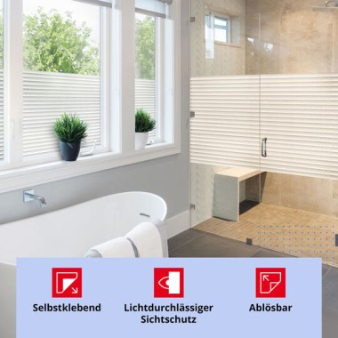 Preview: d-c-fix Fensterfolie Jalousie weiß, 45 cm x 2 m, selbstklebende blickdichte Sichtschutzfolie, F3460349