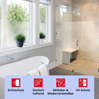 Preview: d-c-fix Fensterfolie static Lynn, 45 cm x 1,5 m, selbstklebende blickdichte Sichtschutzfolie, F3380020