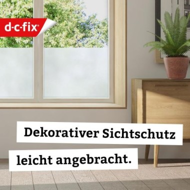 d-c-fix Fensterfolie Opal, 90 cm x 2,1 m, selbstklebende blickdichte Sichtschutzfolie, F3465372