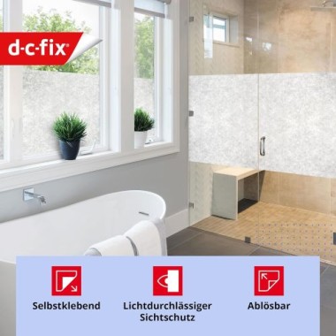 Preview: d-c-fix Fensterfolie Reispapier weiß, 45 cm x 2 m, selbstklebende blickdichte Sichtschutzfolie, F3460350