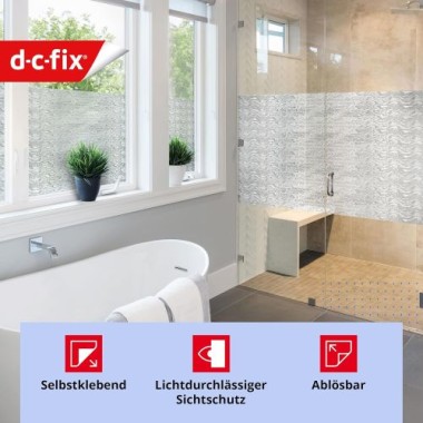 Preview: d-c-fix Fensterfolie Smoke, 90 cm x 2,1 m, selbstklebende blickdichte Sichtschutzfolie, F3465371
