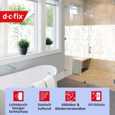 Preview: d-c-fix Fensterfolie static Bamboo, 67,5 cm x 1,5 m, selbstklebende blickdichte Sichtschutzfolie, F3388023