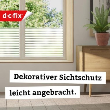 Preview: d-c-fix Fensterfolie static Linia, 67,5 cm x 1,5 m, selbstklebende blickdichte Sichtschutzfolie, F3388043