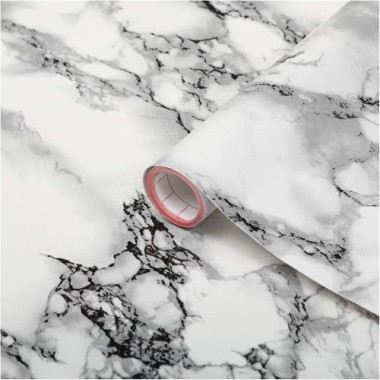 d-c-fix Klebefolie Marmi Weiß, 67,5 cm x 2 m, selbstklebende Deko-Folie für Möbel, F3468031