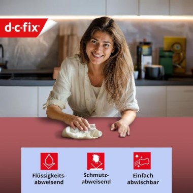 d-c-fix Tischdecke PVC-frei Mineral Red, 180 x 140 cm, eckig, F2362041