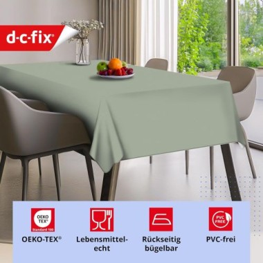 d-c-fix Tischdecke PVC-frei Sage Green, 180 x 140 cm, eckig, F2362031
