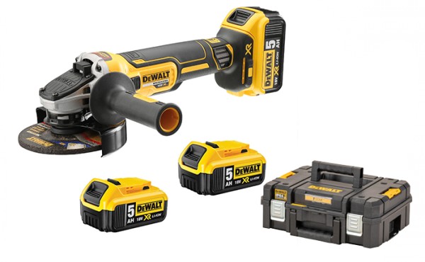 DeWalt Akku-Winkelschleifer 18V 125 inkl. 3 x Li-Ionen Akku 5.0 Ah DCG405P3-QW