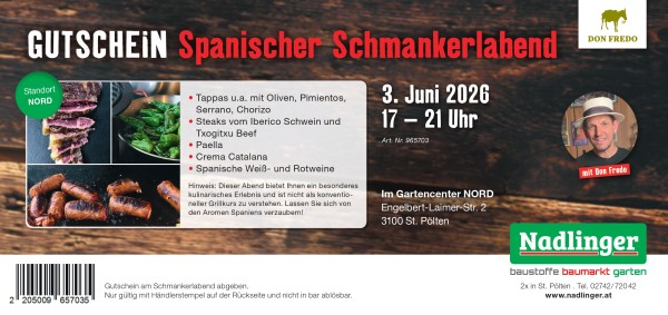 Don Fredo GRILLKURS Spanischer Schmackerlabend, 03.06.26, bei Nadlinger Nord, 030626