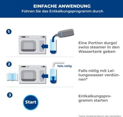 Preview: durgol swiss steamer Spezial-Entkalker – Kalkentferner für Steamer bzw. Dampfgarer, 500 ml, A100003633