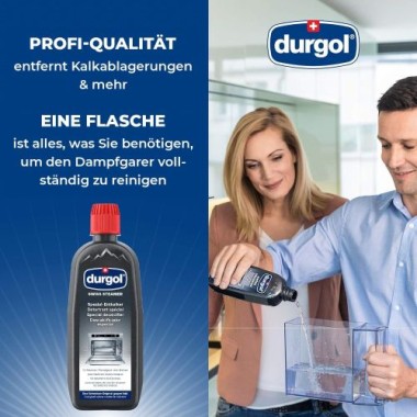 Preview: durgol swiss steamer Spezial-Entkalker – Kalkentferner für Steamer bzw. Dampfgarer, 500 ml, A100003633
