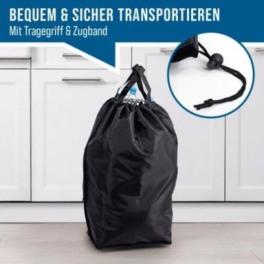 EASYmaxx Pfandflaschen Sammelbehälter 80 l inkl. Türhaken & 2 herausnehmbare Tragetaschen, 19368