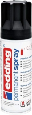 Edding Permanent Spray, Acryllack, 901 Tiefschwarz Matt 200 ml, 95656