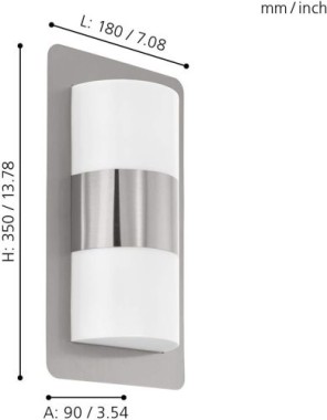Preview: EGLO Außen-Wandlampe Cistierna E27, IP44, 98085