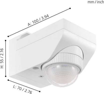 EGLO Bewegungsmelder Detect me 4, inkl. Tageslichtsensor, IP44, 97466