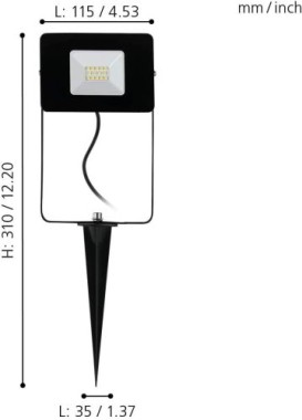 EGLO LED Außen-Strahler Faedo 4, inkl. Erdspieß, IP65, 97471