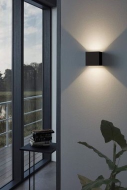 EGLO LED Außen-Wandlampe Calpino, 2 flammige Außenleuchte, Alu, Anthrazit, 97242