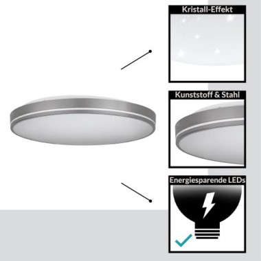 EGLO LED Deckenleuchte Orotava, dimmbar mit Fernbedienung, DM 39,5 cm, 75705