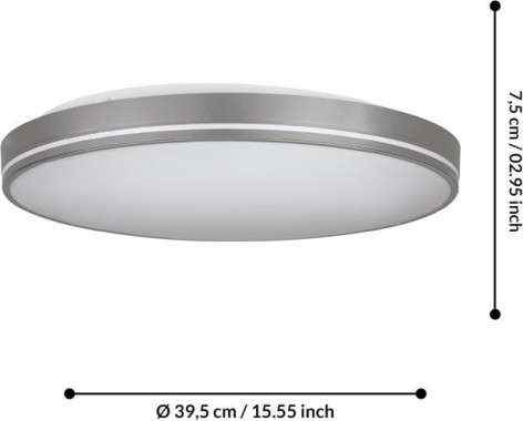 EGLO LED Deckenleuchte Orotava, dimmbar mit Fernbedienung, DM 39,5 cm, 75705