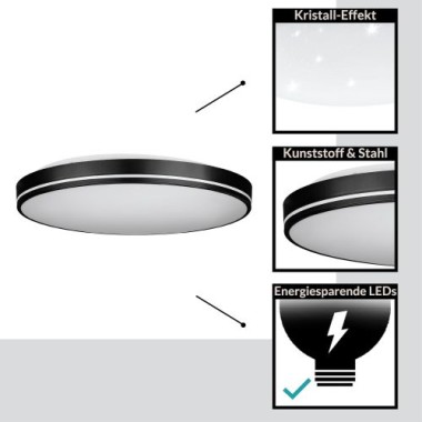 EGLO LED Deckenleuchte Orotava, dimmbar mit Fernbedienung, DM 39,5 cm, 75706
