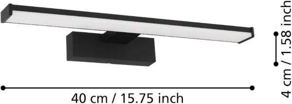 Preview: EGLO LED Spiegelleuchte Galenzana-E, aus Aluminium und Kunststoff in Schwarz, neutralweiß, IP44, 74061
