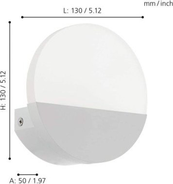 EGLO LED Wandlampe Metrass 1, Wandbeleuchtung für Innen aus Aluminium und satiniertem Kunststoff, warmweiß, 96039