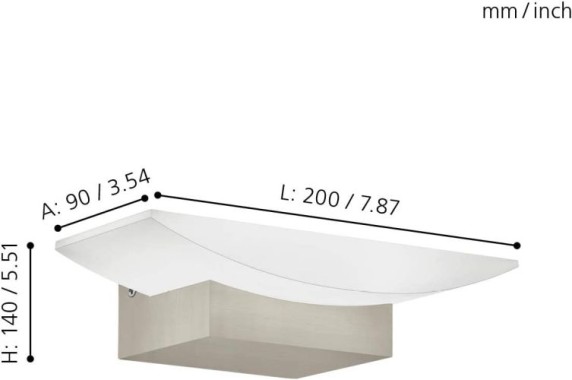 EGLO LED Wandlampe Metrass, Wandbeleuchtung für Innen aus Aluminium und Kunststoff, warmweiß, 96038