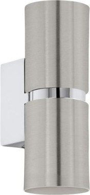 EGLO LED Wandlampe Passa, Wandstrahler innen aus Metall in Nickel-Matt und Chrom, 96261